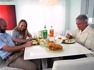 New father and crony's daughter Alyssa Gets Her Way With Daddy's duddy