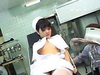Girl gives nice footjob