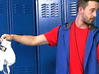 Gay Isaac Hardy masturbates by a handjob thinking about hard penis