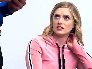 Fit hot officer is pounding a petite pussy in doggystyle