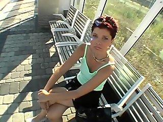 Chick needs a hard rod to tame her hairless twat