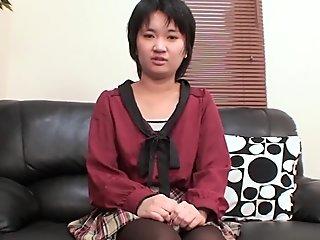 Teen Hikaru Agiwa from Japan rides big dick